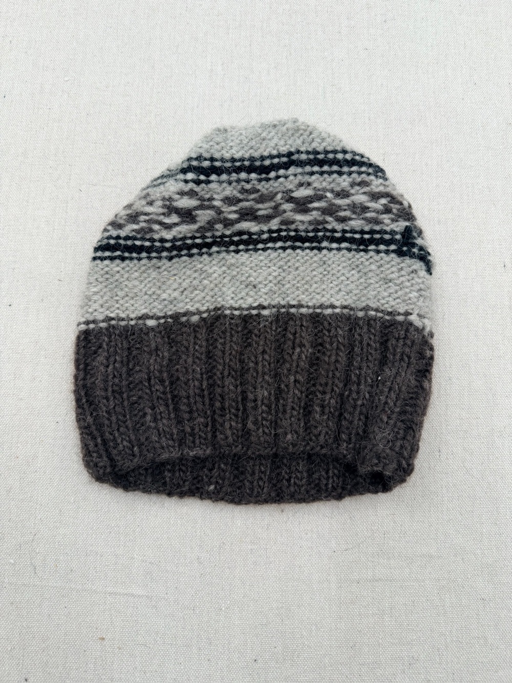 Cozy Knit Beanie in Gray and Charcoal